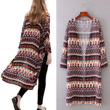 2017 Summer Women Kimono Cardigan Boho Style Long Sleeve Chiffon Blouse Shirt Female Long Chiffon Cardigans Kimonos Ladies #53