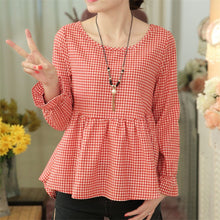 2017 Summer Women Plus Size Blouses Black and White Plaid shirts Casual Shirt Fashion Femininas Tops With Ruffles 72378