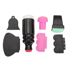2017 Unique Nail Art Stamping Polish Stamper Image Paint Stamp Scraper Knife Set Nail Stamp Tools 7pcs/set