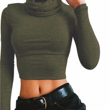 2017 Winter Spring Basic Tee Tops Women High Collar Short Style Long Sleeve Solid T-Shirt Female Fashion Women Clothing #1207