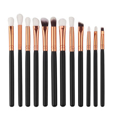 2017 Women 12PCS Mini Soft Face Blusher Cosmetic Eyebrow Eyeshadow brush Professional Makeup brushes sets Pincel maquiagem Black