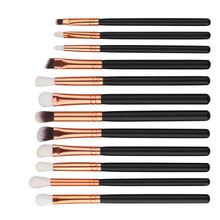 2017 Women 12PCS Mini Soft Face Blusher Cosmetic Eyebrow Eyeshadow brush Professional Makeup brushes sets Pincel maquiagem Black