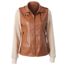 2017 Women Autumn Winter Female Coat Plus Size Zip-up PU Patchwork Women Basic Detachable Hoodies Jacket 71967