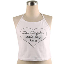 2017 Women Boho Tank Tops Bustier Letter Print Summer Halter Bandage Vest Crop Top Bralette Shirt Cami Women Black White #15