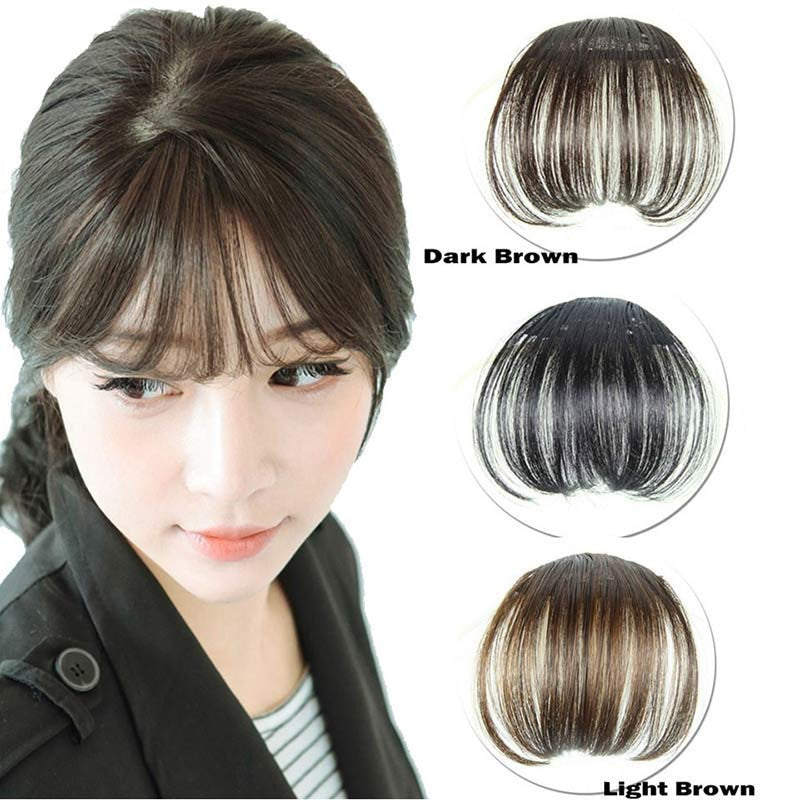 2017 Women Clip Bangs Hair Extension Fringe Hairpieces False Synthetic Hair Clips Front Neat Bang
