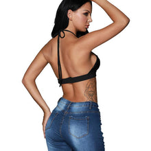 2017 Women Floral Lace Bralette Hollow Out Bustier Halter Neck Bandage Crop Top Triangle Cropped Female Sexy Black White #23