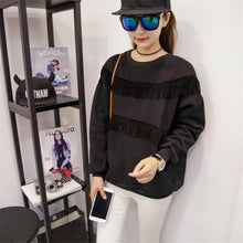 2017 Women New Autumn Winter Hoody O-neck Pullover Full Sleeve Fringe Coat Hoodies Sweatshirts 71955