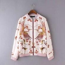 2017 Women New Autumn Winter Print Stand Collar Fleece Jacket Pockets Zip-up Coat Flying Embroidery Sweatshirts 72024