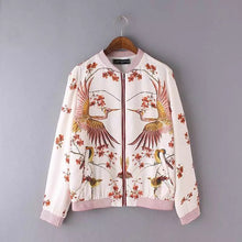 2017 Women New Autumn Winter Print Stand Collar Fleece Jacket Pockets Zip-up Coat Flying Embroidery Sweatshirts 72024