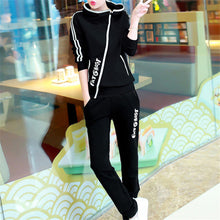 2017 Women Sets&Suit Hooded Full t-shirt Plus Size Casual Set 2 Piece Letter Print Full Length Sets With Zipper 71941