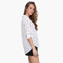 2017 Women Shirts New Arrival European Street Blouse Hearts Printed Shirt Summer Spring Square Collar Dovetail Blusas Tops 60581