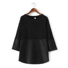 2017 Women Summer Basic T Shirt Fashion Patchwork Tops O-Neck Three Quarter 3/4 Sleeve t-shirt 72256