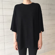 2017 Women Summer Basic T Shirt Fashion Tops O-Neck Three Quarter 3/4 Sleeve t-shirt Thick Tee 72251