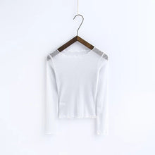 2017 Women Summer Fashion Solid Tops Thin T Shirt Woman O-Neck Full Sleeve Plus Size t-shirt 72360