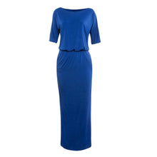 2017 Women Summer Long Maxi Dress Side Splite Casual Strecth Straight Ladies Dresses with Pocket Robe Female Short Sleeve #43