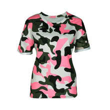 2017 Women's Tshirt Fashion Summer Short Sleeve Camouflage Print T-Shirt Tops Tees #23