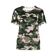 2017 Women's Tshirt Fashion Summer Short Sleeve Camouflage Print T-Shirt Tops Tees #23
