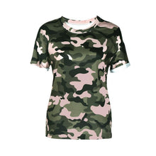 2017 Women's Tshirt Fashion Summer Short Sleeve Camouflage Print T-Shirt Tops Tees #23