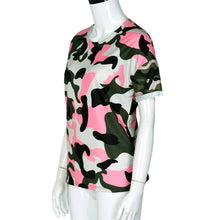 2017 Women's Tshirt Fashion Summer Short Sleeve Camouflage Print T-Shirt Tops Tees #23