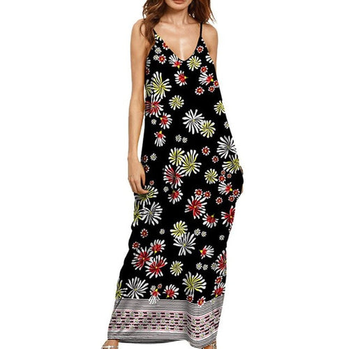 2017 fashion summer style Women Dress plus size M-2XL vintage floral print women casual loose long dress vestidos femininos #63