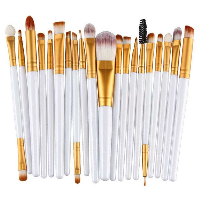 20PCS Make Up Brushes Professional Cosmetic Plastic Handle Basic Eyebrow Eyeshadow Mascara Lip Makeup Brush Set 21 Colors