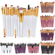 20PCS Make Up Brushes Professional Cosmetic Plastic Handle Basic Eyebrow Eyeshadow Mascara Lip Makeup Brush Set 21 Colors