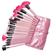 24pcs Professional Makeup Brushes Set Cosmetic Make Up Brush Kit Pink Makeup Tool +Pink Leather Case