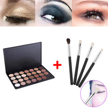 28 Color Neutral Warm Eyeshadow Palette Shadow Make Up Kit + 4pcs Eye Foundation Blending Brush