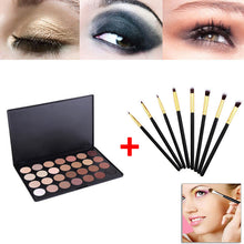 28 Color Neutral Warm Eyeshadow Palette Shadow Make Up Kit + 8pcs Eye Foundation Blending Brush