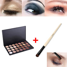28 Color Neutral Warm Eyeshadow Palette Shadow Make Up Kit + Eye Foundation Blending Brush