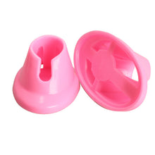 2PCS DIY Salon Nail Art Tips Polish Display Rubber Holder Stand pink