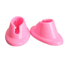 2PCS DIY Salon Nail Art Tips Polish Display Rubber Holder Stand pink