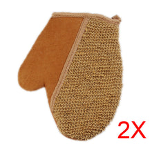 2pcs New Shower Scrubber Back Scrub Exfoliating Body Massage Sponge Bath Flax Gloves