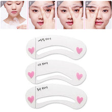 3 Pcs Makeup Eye Brow Template Shaper + Waterpro Black Eyebrow Eye liner Pen Cosmetics Eyeliner Pencil Make Up Tool