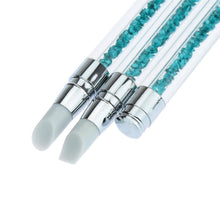 3 Pcs Pencil Strass Head Nail Art Brush Nail Silicone Brushes With Acrylic Strap Making Flower & Carve Patterns Anne