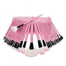 32 Pcs Pro Eyebrow Lip Eyeshadow Blusher Makeup Brushes Set Cosmetic Pink Case