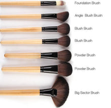 32Pcs Raw Wood Makeup Brushes Professional Cosmetic Tools Set