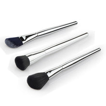 3pcs Flat Oblique Contour Face Blend Foundation Cream Cosmetic Makeup Brush Tools Metal Handle