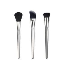 3pcs Flat Oblique Contour Face Blend Foundation Cream Cosmetic Makeup Brush Tools Metal Handle