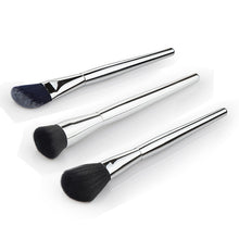 3pcs Flat Oblique Contour Face Blend Foundation Cream Cosmetic Makeup Brush Tools Metal Handle