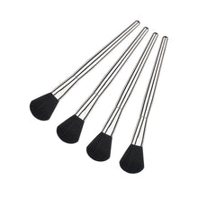 3pcs Flat Oblique Contour Face Blend Foundation Cream Cosmetic Makeup Brush Tools Metal Handle