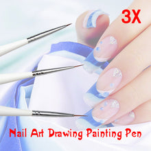 3x Line Scanning Pen Drawing Painting Pen Set Design Brush Acrylic Nail Art