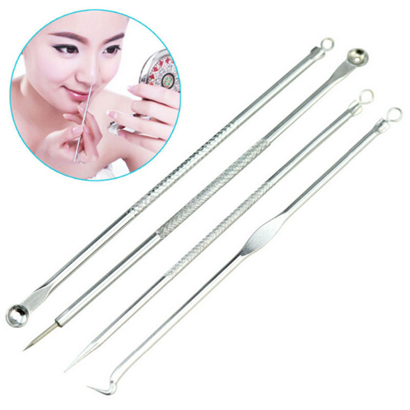 4 Pcs Blackhead Comedone Acne Blemish Extractor Remover Cosmetic Stainless Needles Remove Tool