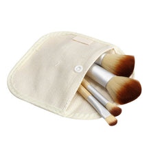 4pcs Earth-Friendly Bamboo Makeup Brush Set Cosmetic Kit Powder Eyebrow Brush