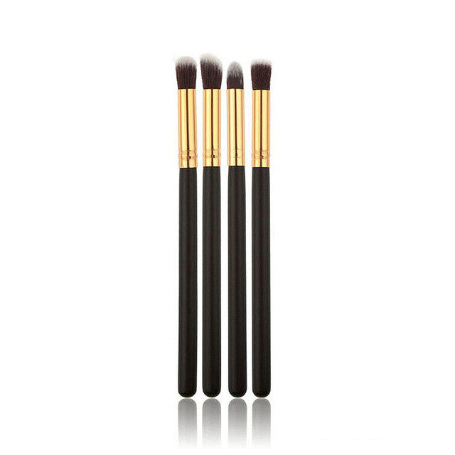 4pcs Professional Foundation Blush Blending Eyeshadow Makeup Brush Cosmetics Flat Round Angled Tapered Top Brush