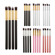4pcs Professional Foundation Blush Blending Eyeshadow Makeup Brush Cosmetics Flat Round Angled Tapered Top Brush