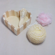 4pcs Soft Exfoliating Back Spa Scrubber Bath Ball + Massage Comb + Shower Sponge + Wood Box Set