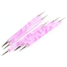 5 Pcs New Marbleizing Tool DIY Decoration Pink Nail Dotting Pen
