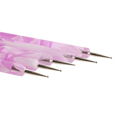 5 Pcs New Marbleizing Tool DIY Decoration Pink Nail Dotting Pen