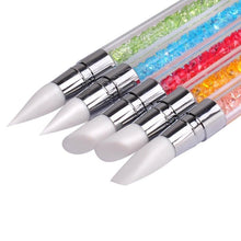 5 Pcs Pencil Strass Head Nail Art Brush Nail Silicone Brushes With Acrylic Strap Acrylic + Silica Gel Material Anne